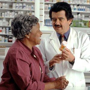 Doctor consults patient